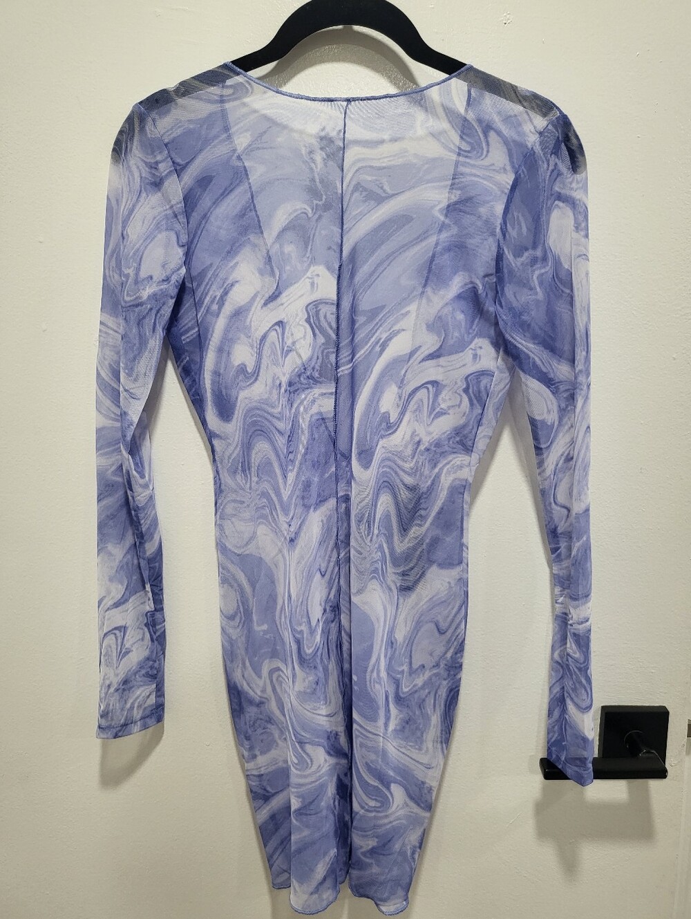 NWT Naked Wardrobe Back on The Low Coverup Dress in Blue Smoke